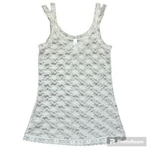 WOMENS APOSTROPHE DELICATE IVORY LACE TANK TOP, SIZE S